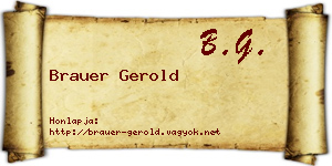 Brauer Gerold névjegykártya